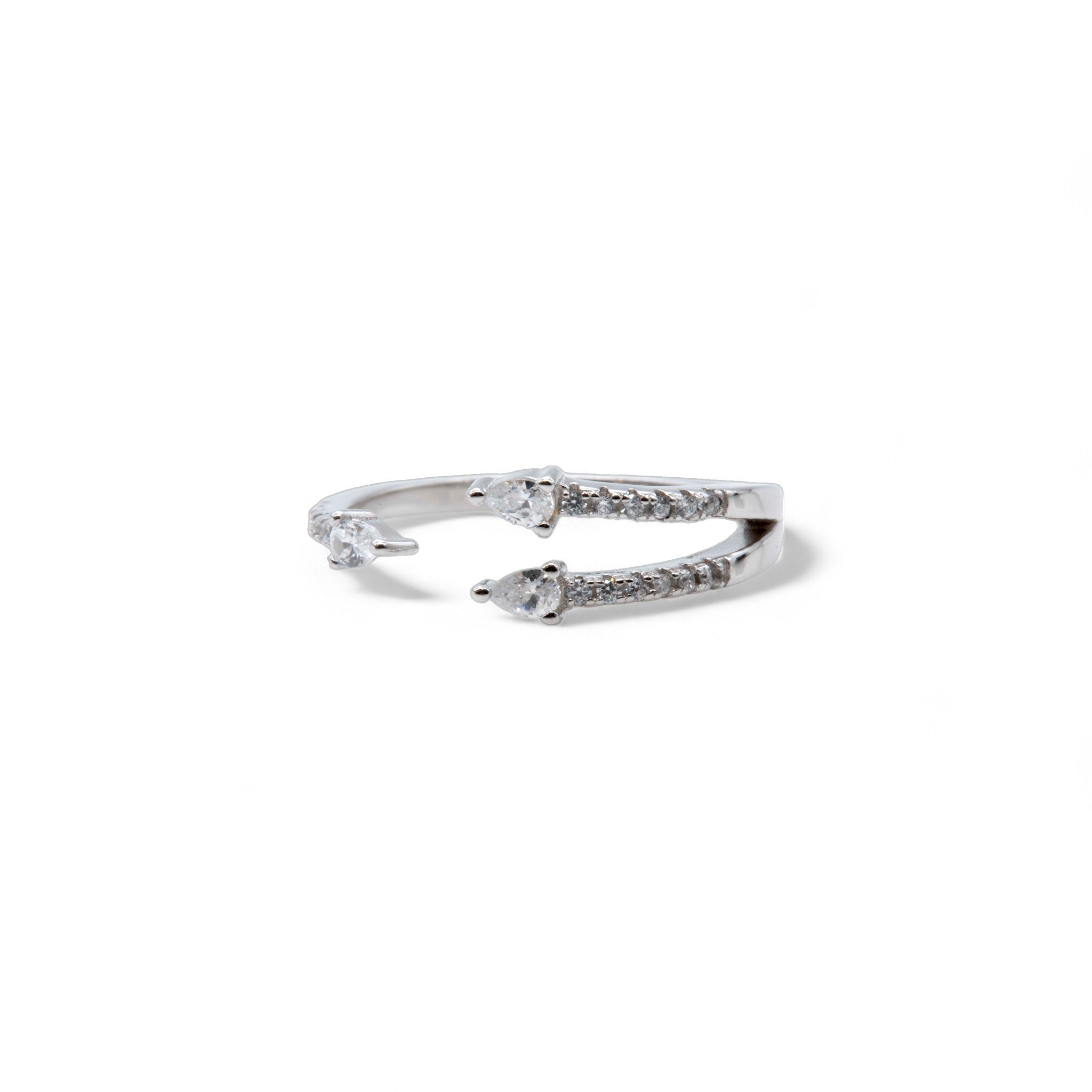 Silver Marquise Open Ring
